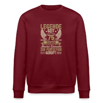 Legende seit 75 Jahren - Stanley/Stella Unisex Bio-Sweatshirt ROLLER - Burgunderrot - Vorne - Nik (191cm)