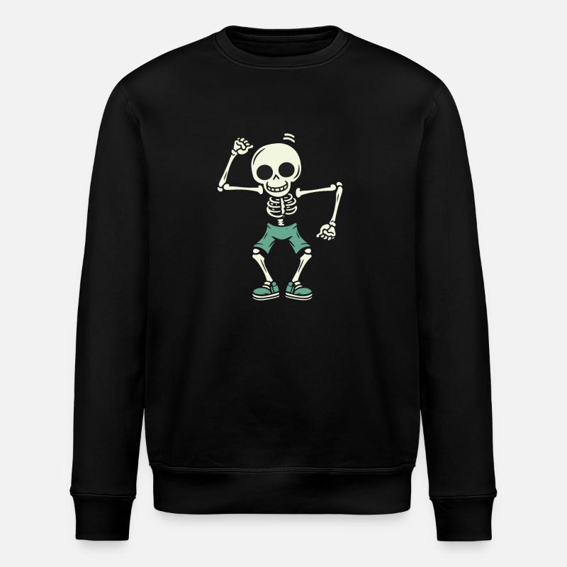 Dancing Skeleton Skull - Stanley/Stella ROLLER Unisex Organic Sweatshirt - black