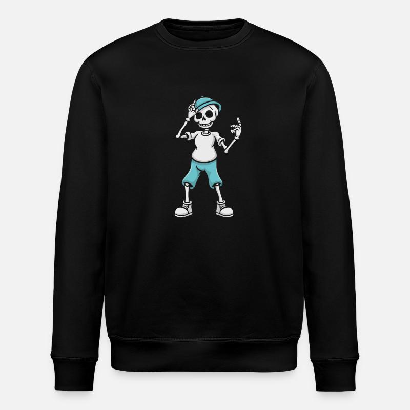 Cool Drôle Squelette - Sweat bio ROLLER Stanley/Stella Unisexe - noir