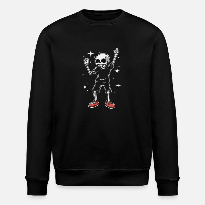 Cool Funny Skeleton - Stanley/Stella ROLLER Unisex Organic Sweatshirt - black