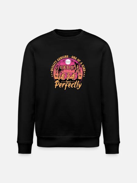 January 1979 birthday 1979 January 1979 - Stanley/Stella ROLLER Unisex Organic Sweatshirt - black