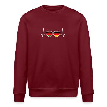 Malawi Allemagne Vintage Heartbeat drapeau - Sweat bio ROLLER Stanley/Stella Unisexe - bordeaux - Devant - Nik (191cm)