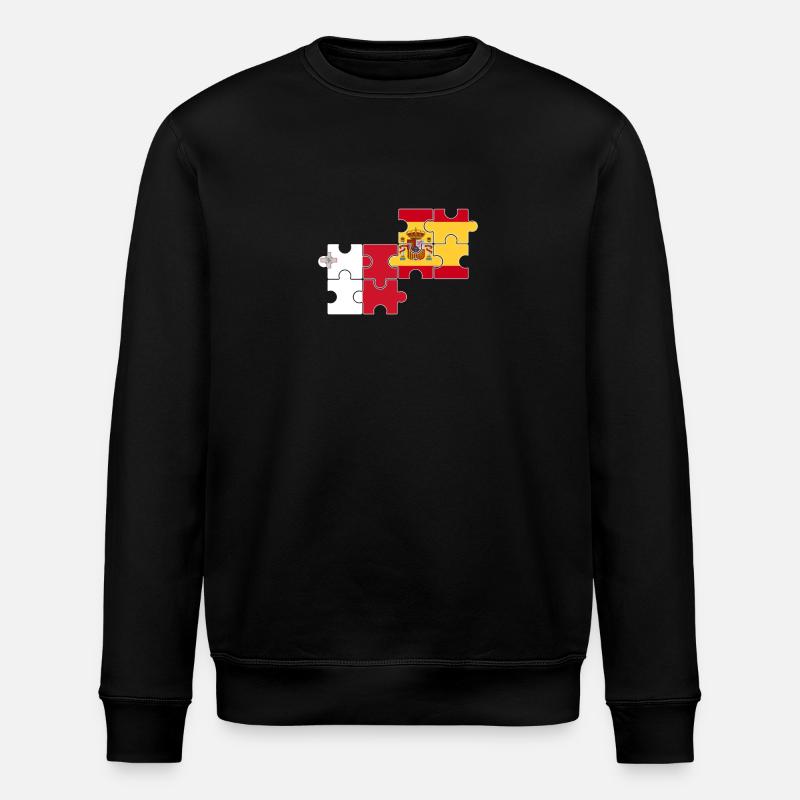 Malta Spanien Flagge Spanisch Maltesisch - Stanley/Stella Unisex Bio-Sweatshirt ROLLER - Schwarz