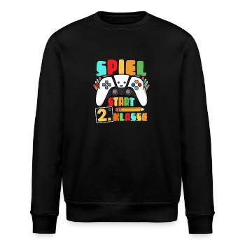 2nd Grade Game Start Gamer - Stanley/Stella ROLLER Unisex Organic Sweatshirt - black - Front - Nik (191cm)