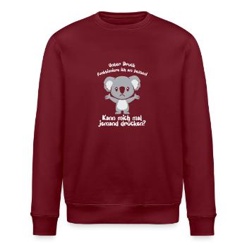Je fonctionne mieux sous pression - Sweat bio ROLLER Stanley/Stella Unisexe - bordeaux - Devant - Nik (191cm)