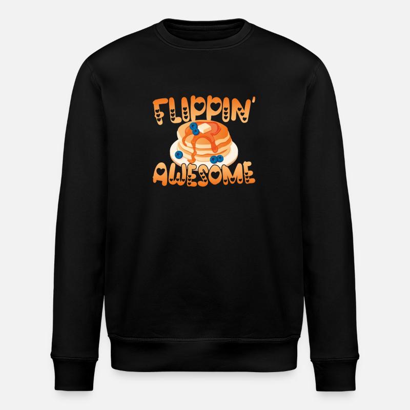 Pancake Lover Kids Flippin' - Stanley/Stella ROLLER Unisex Organic Sweatshirt - black
