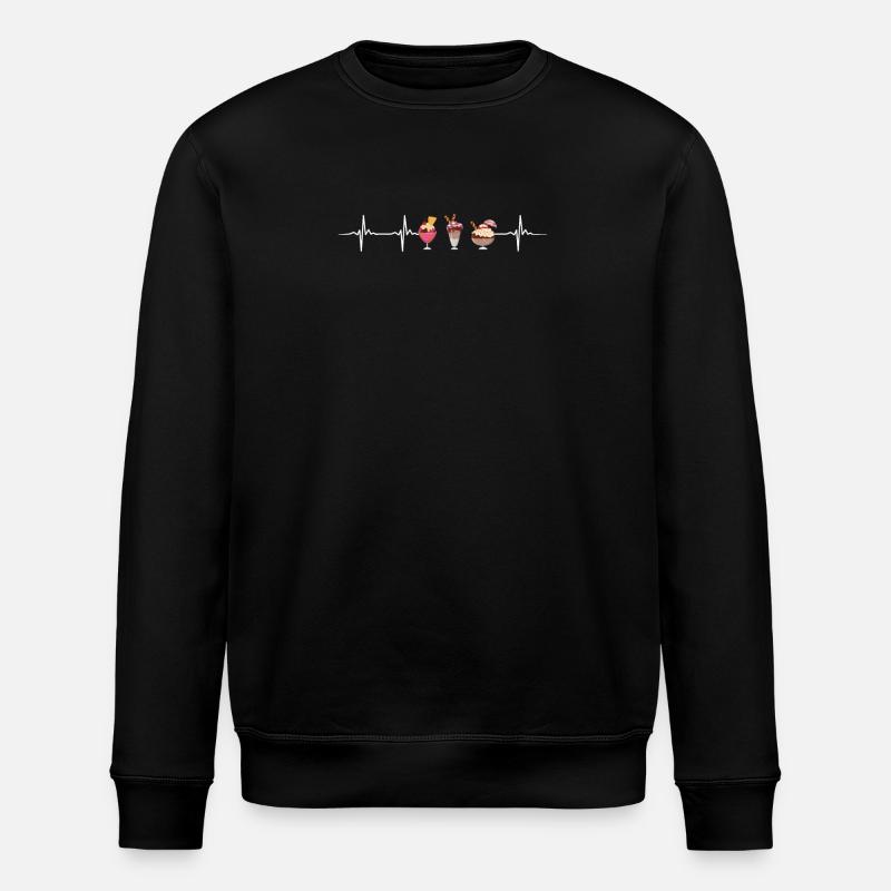 Eisbecher Herzschlag - Stanley/Stella Unisex Bio-Sweatshirt ROLLER - Schwarz