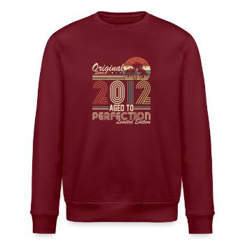 Originell 2012 Jahrgang Vintage Geburtstag Retro - Stanley/Stella Unisex Bio-Sweatshirt ROLLER - Burgunderrot - Vorne - Nik (191cm)