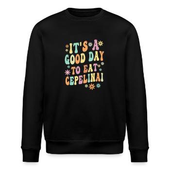 Cepelinai Sprichwort - Stanley/Stella Unisex Bio-Sweatshirt ROLLER - Schwarz - Vorne - Nik (191cm)