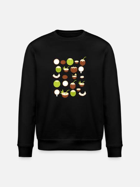Retro Coconut Design - Stanley/Stella ROLLER Unisex Organic Sweatshirt - black