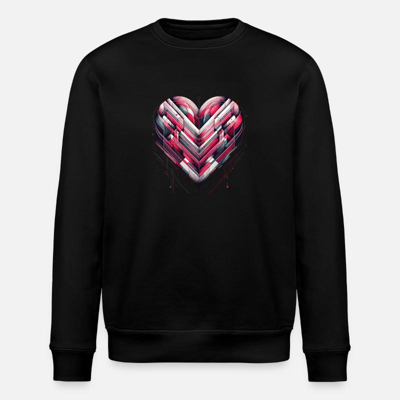 Futuristic Heart - Stanley/Stella ROLLER Unisex Organic Sweatshirt - black