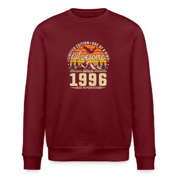 Vintage 1996 - Born Legends Birthday - Stanley/Stella ROLLER Unisex Organic Sweatshirt - burgundy - Front - Nik (191cm)