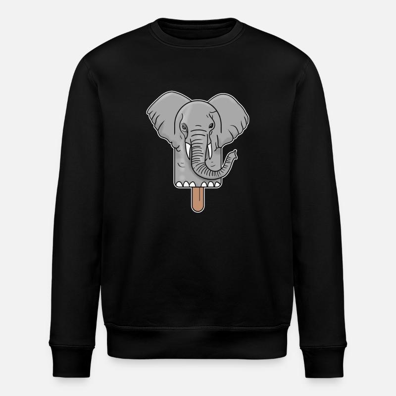 Elephant Head Popsicle - Stanley/Stella ROLLER Unisex Organic Sweatshirt - black
