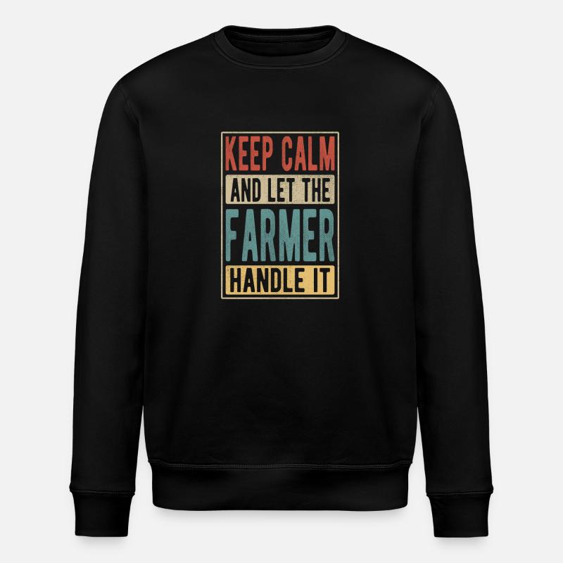Farmer Retro Geschenk - Stanley/Stella Unisex Bio-Sweatshirt ROLLER - Schwarz