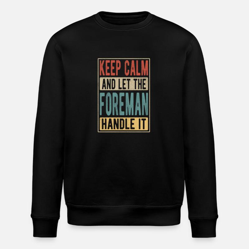 Foreman Retro Gift - Stanley/Stella ROLLER Unisex Organic Sweatshirt - black
