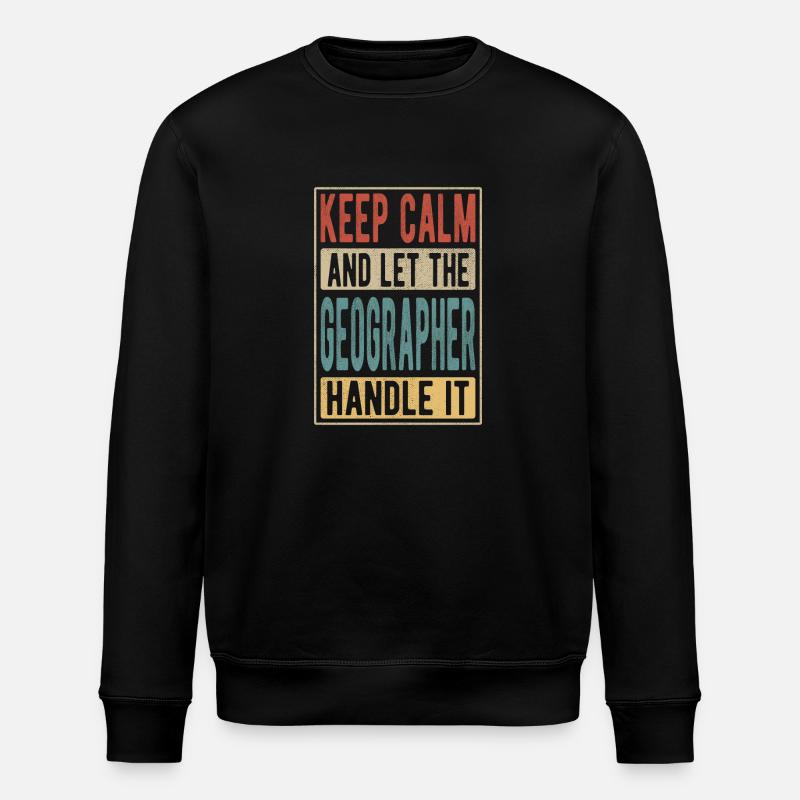 Geographer Retro Gift - Stanley/Stella ROLLER Unisex Organic Sweatshirt - black