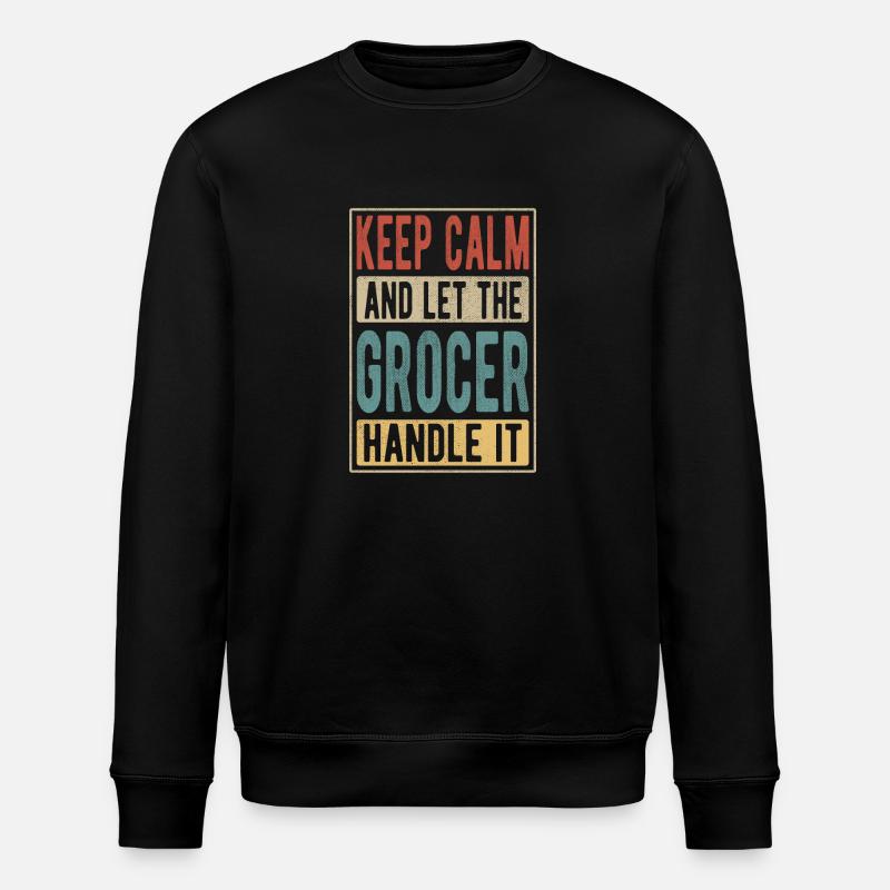 Cadeau rétro d’épicier - Sweat bio ROLLER Stanley/Stella Unisexe - noir