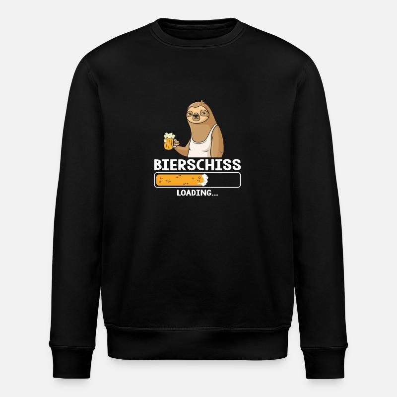 Bierschiss Loading Bier Faultier - Stanley/Stella Unisex Bio-Sweatshirt ROLLER - Schwarz