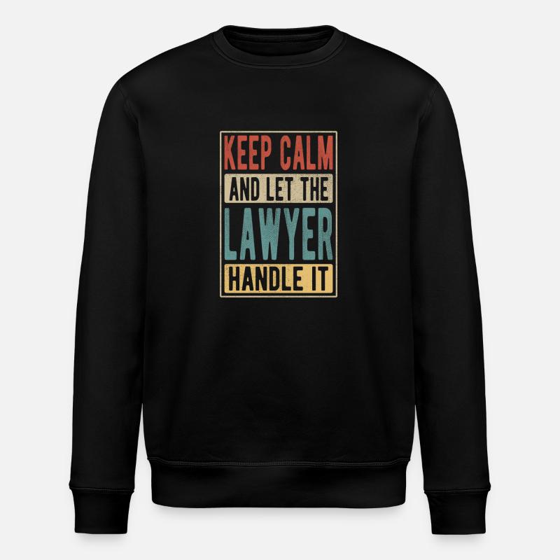Lawyer Retro Gift - Stanley/Stella ROLLER Unisex Organic Sweatshirt - black