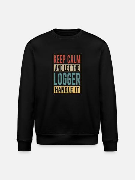 Logger Retro Gift - Stanley/Stella ROLLER Unisex Organic Sweatshirt - black