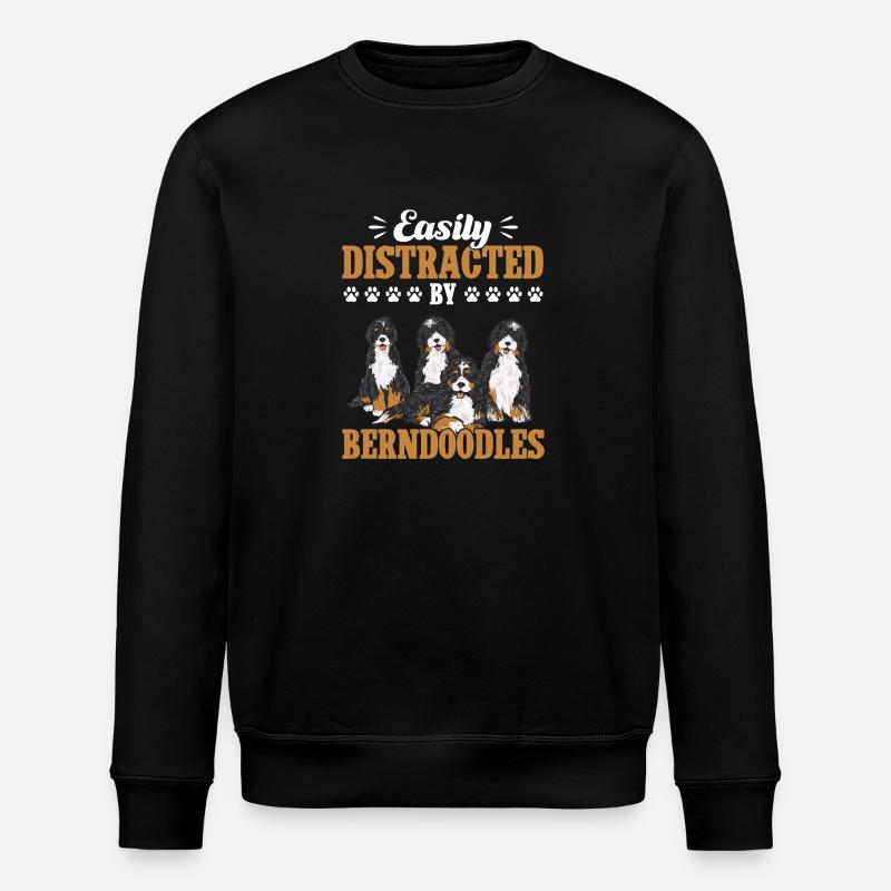 Bernedoodle Hund - Stanley/Stella Unisex Bio-Sweatshirt ROLLER - Schwarz