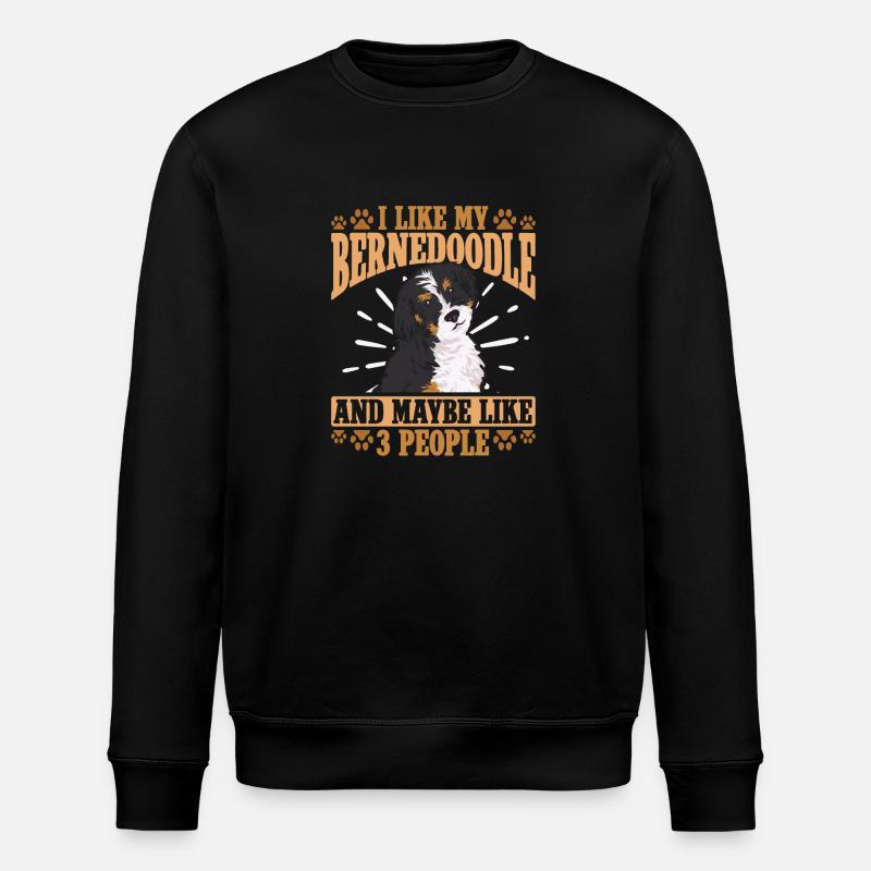 Bernedoodle Hund - Stanley/Stella Unisex Bio-Sweatshirt ROLLER - Schwarz