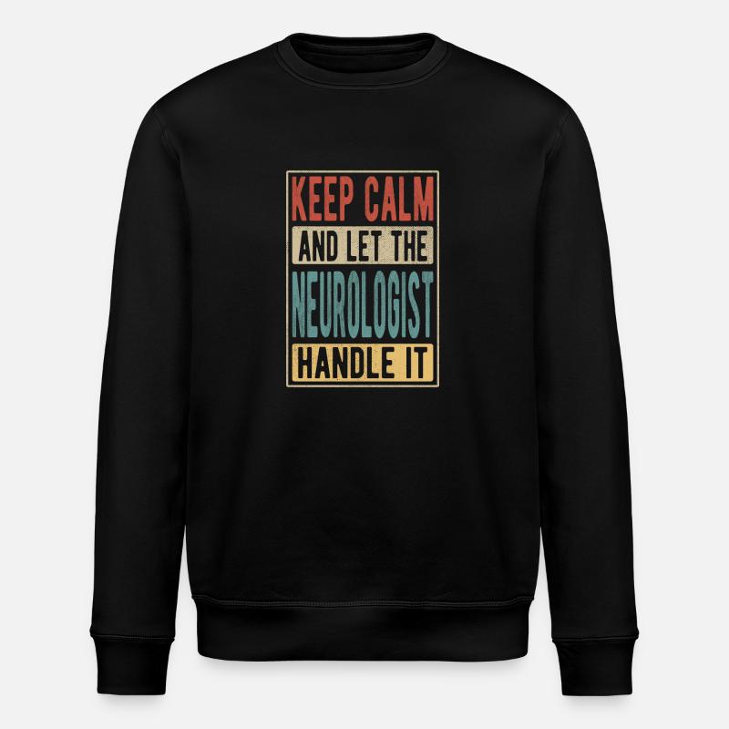 Neurologist Retro Gift - Stanley/Stella ROLLER Unisex Organic Sweatshirt - black