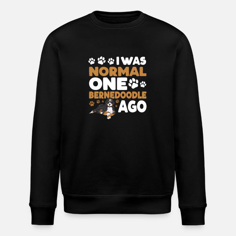 Bernedoodle Dog - Stanley/Stella ROLLER Unisex Organic Sweatshirt - black