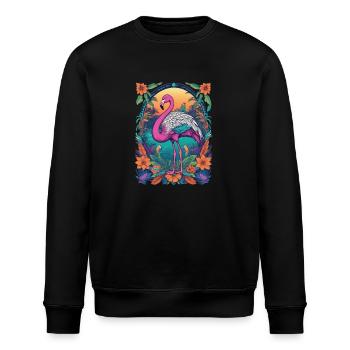 Africa Flamingo Spiritual Mandala Design - Stanley/Stella ROLLER Unisex Organic Sweatshirt - black - Front - Nik (191cm)