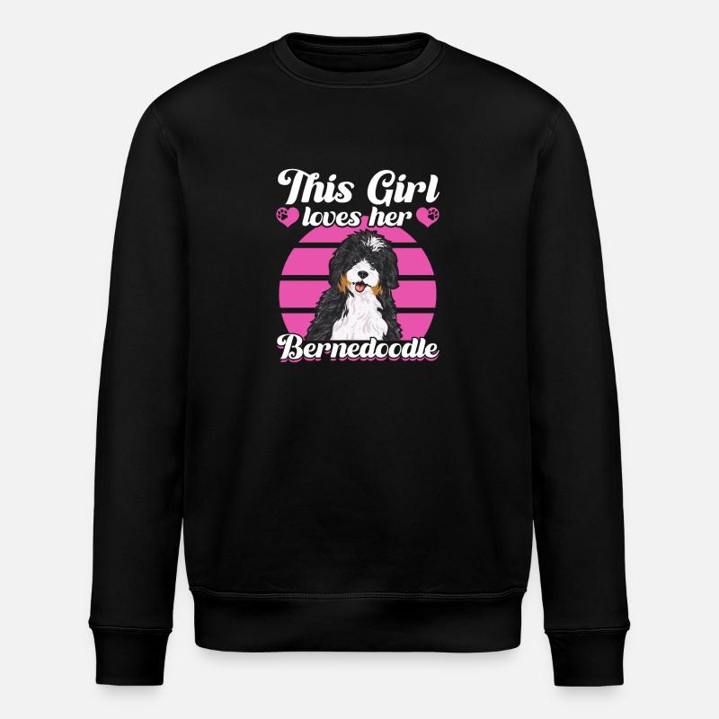 Bernedoodle Dog - Stanley/Stella ROLLER Unisex Organic Sweatshirt - black