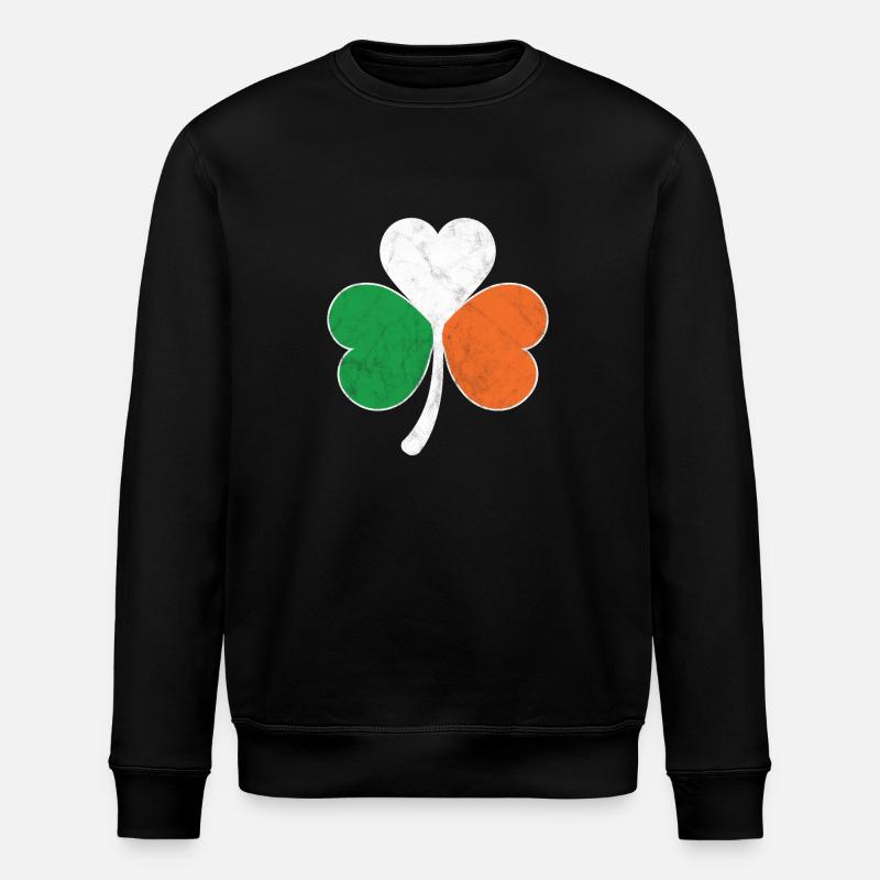 Irish Flag Shamrock - Stanley/Stella ROLLER Unisex Organic Sweatshirt - black
