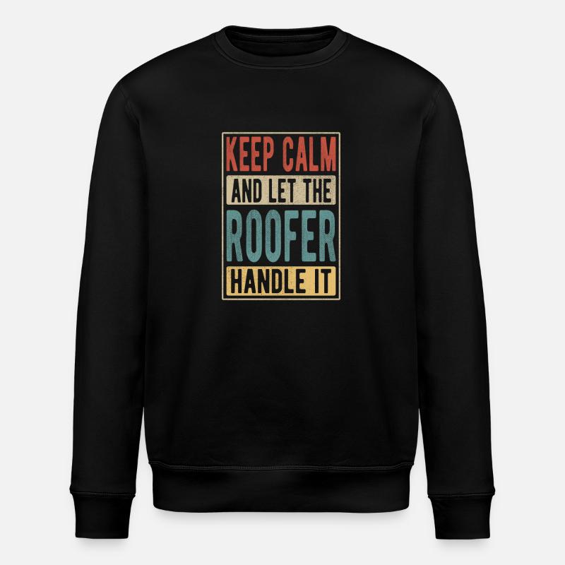 Roofer Retro Gift - Stanley/Stella ROLLER Unisex Organic Sweatshirt - black