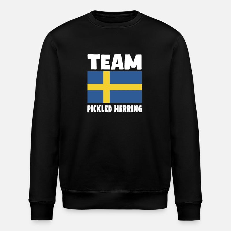 Eingelegter Hering Schwedische Fahne - Stanley/Stella Unisex Bio-Sweatshirt ROLLER - Schwarz