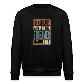 Streamer Retro Geschenk - Stanley/Stella Unisex Bio-Sweatshirt ROLLER - Schwarz - Vorne - Nik (191cm)