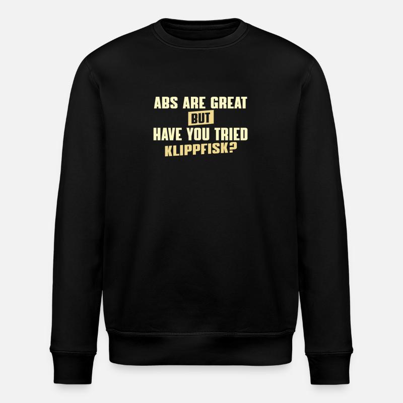 Norwegian Klippfisk Humor - Stanley/Stella ROLLER Unisex Organic Sweatshirt - black