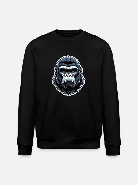 Gorilla mit Goldkette - Stanley/Stella Unisex Bio-Sweatshirt ROLLER - Schwarz