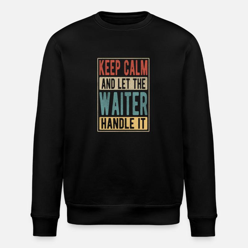 Kellner Retro Geschenk - Stanley/Stella Unisex Bio-Sweatshirt ROLLER - Schwarz
