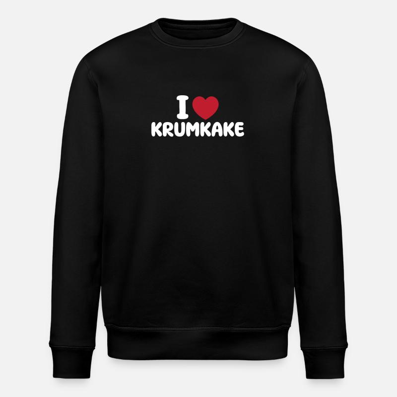 I love Krumkake - Stanley/Stella ROLLER Unisex Organic Sweatshirt - black