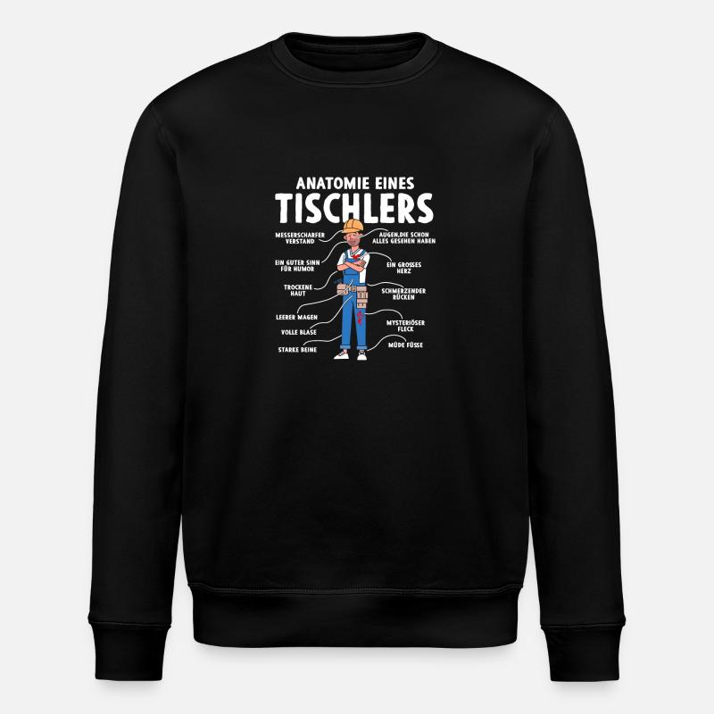 Anatomie d’un charpentier - Sweat bio ROLLER Stanley/Stella Unisexe - noir