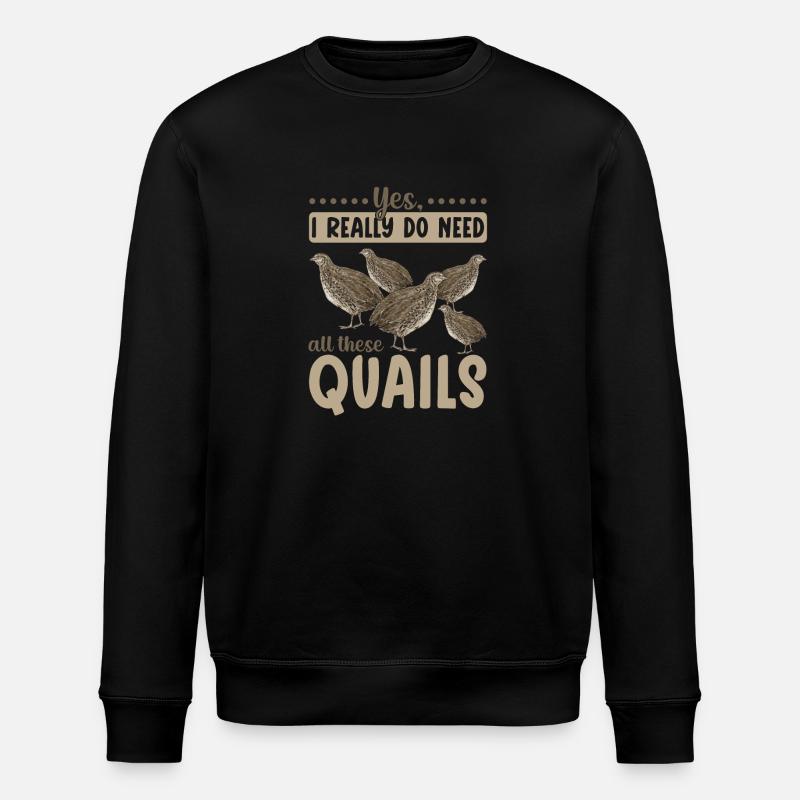 Quail Bird - Stanley/Stella ROLLER Unisex Organic Sweatshirt - black