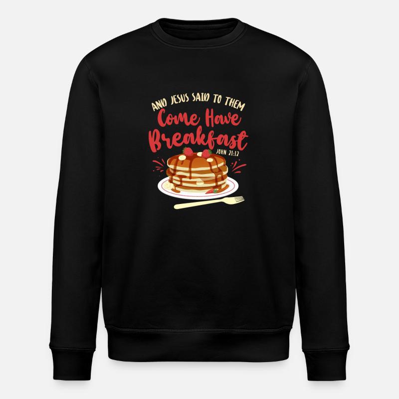 Pancake Lover Kids Bible Quote - Stanley/Stella Unisex Bio-Sweatshirt ROLLER - Schwarz