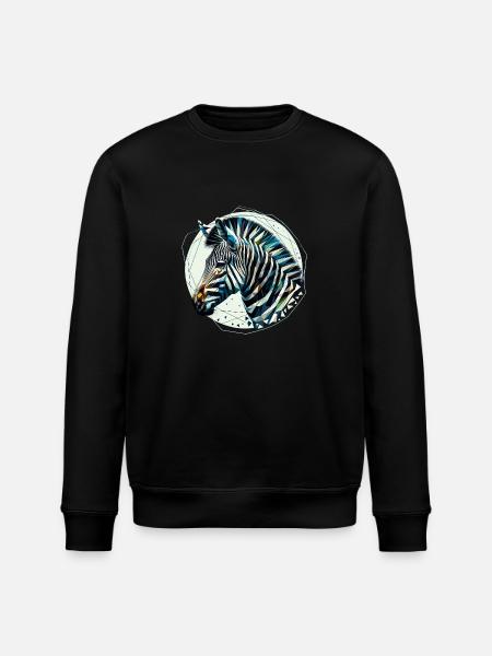 Zebra in polygon illustration - Stanley/Stella ROLLER Unisex Organic Sweatshirt - black
