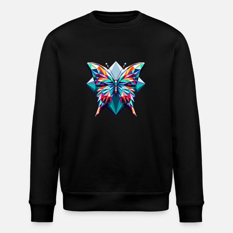 Schmetterling in Polygonendarstellung - Stanley/Stella Unisex Bio-Sweatshirt ROLLER - Schwarz