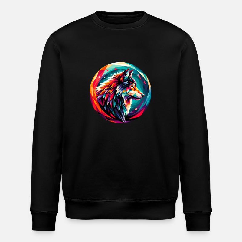 Loup dans la représentation polygonale - Sweat bio ROLLER Stanley/Stella Unisexe - noir