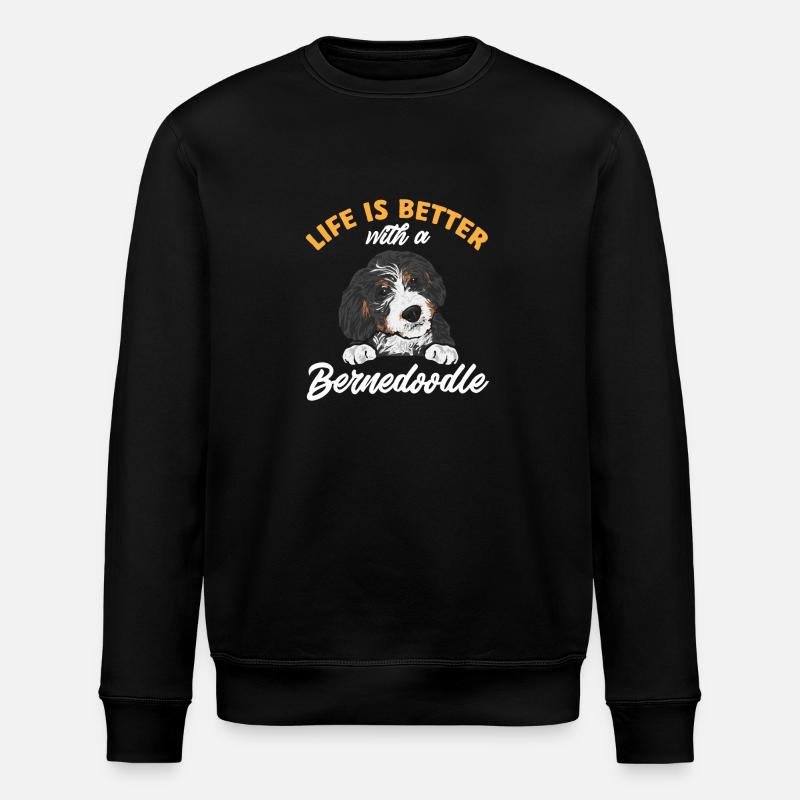 Bernedoodle Hund - Stanley/Stella Unisex Bio-Sweatshirt ROLLER - Schwarz