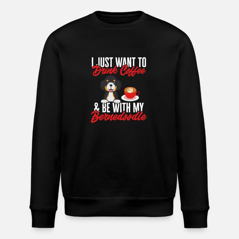 Bernedoodle Hund - Stanley/Stella Unisex Bio-Sweatshirt ROLLER - Schwarz