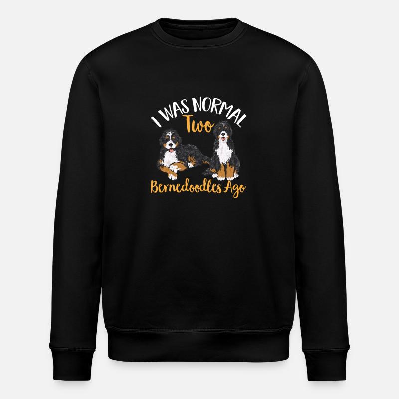 Bernedoodle Dog - Stanley/Stella ROLLER Unisex Organic Sweatshirt - black