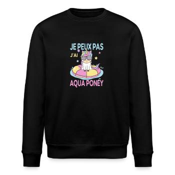 Je peux pas j'ai Aqua Poney Fans de Licornes - Sweat bio ROLLER Stanley/Stella Unisexe - noir - Devant - Nik (191cm)