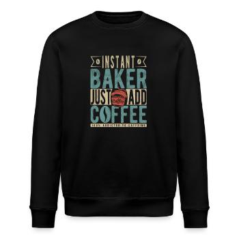 Instant-Bäcker einfach Kaffee hinzufügen - Stanley/Stella Unisex Bio-Sweatshirt ROLLER - Schwarz - Vorne - Nik (191cm)