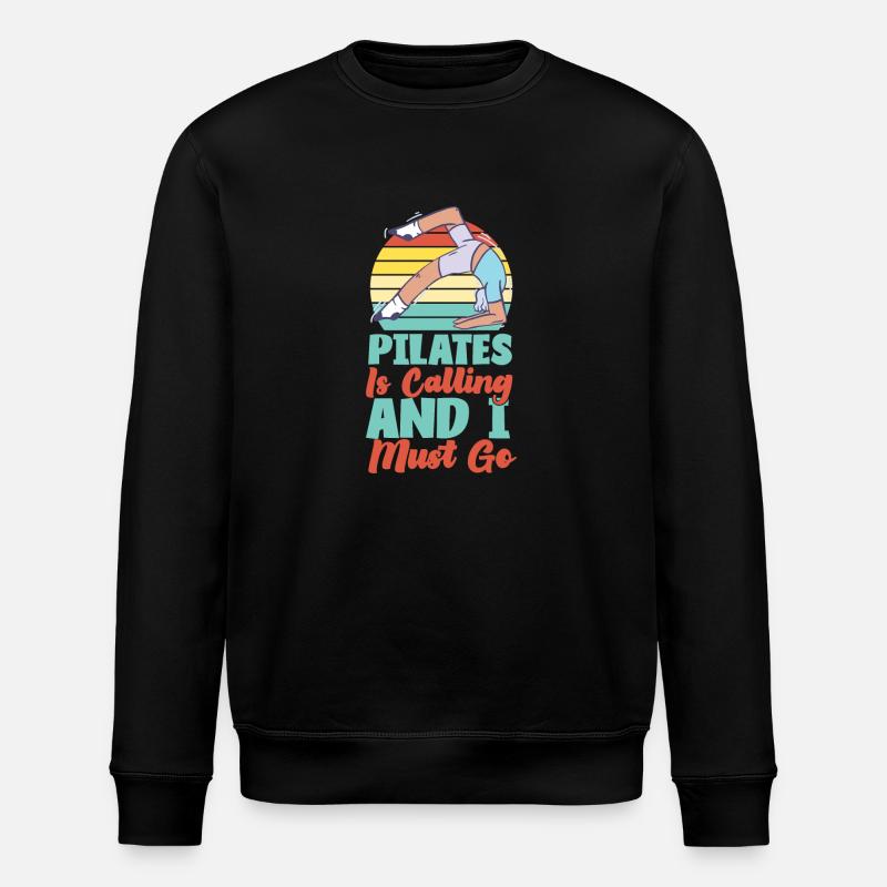 Pilates Instructor Teacher Retro - Stanley/Stella ROLLER Unisex Organic Sweatshirt - black